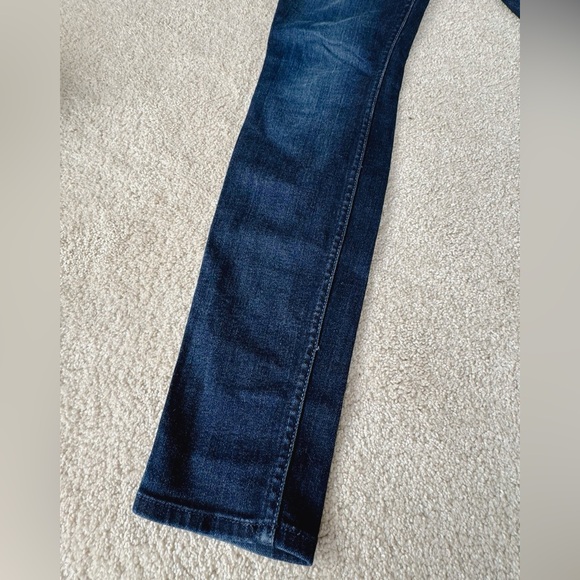 7 for all mankind in mid-waist skinny dark blue jeans in 25 - Picture 5 of 7